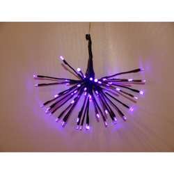 Thumbnail Small LED Lighted Purple Starburst Hanging With Purple Bulbs
