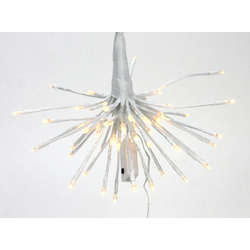 Thumbnail Small LED Lighted White Starburst Hanging With Warm White Bulbs