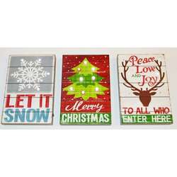 Item 599126 Lighted Let It Snow/Merry Christmas/Peace Love and Joy Sign