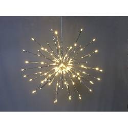 Thumbnail Small LED Lighted Silver Starburst Hanging With Warm White Bulbs