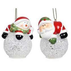 Item 601093 LED Winter Whimsy Santa/Snowman Ornament