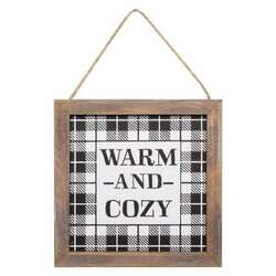 Thumbnail Warm and Cozy Bw Plaid Framed Ornament