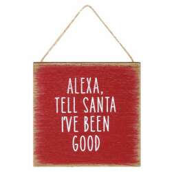 Item 609004 thumbnail Alexa Tell Santa Wood Ornament