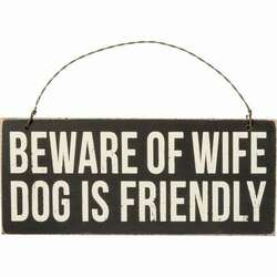 Thumbnail Beware Of Wife Ornament Sign
