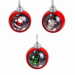 Item 801001 Lighted Santa/Snowman/Tree Shimmer Ornament