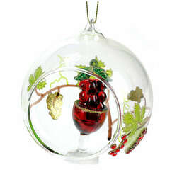 Item 803009 Grapes In Wine Ball Ornament