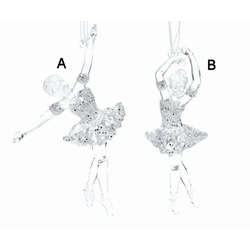 Item 805005 Clear & Silver Ballet Dancer Ornament