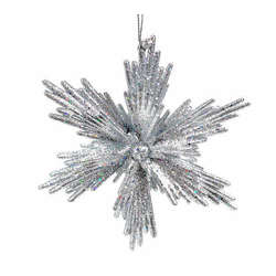 Thumbnail Silver Glitter Snowflake Ornament