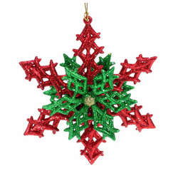 Item 805029 Red/Green Snowflake Ornament