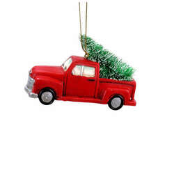 Thumbnail Red Truck With Tree Ornament