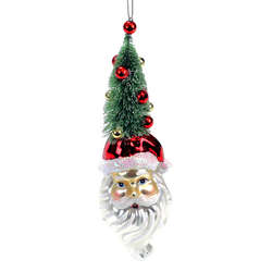 Thumbnail Santa Head With Tree Hat Ornament