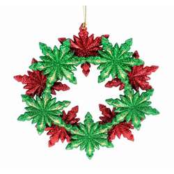 Thumbnail Red/Green Snowflake Wreath Ornament