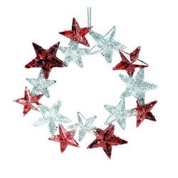 Item 812060 Red/Silver Stars Wreath Ornament