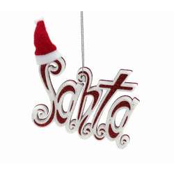 Thumbnail Santa Text With Hat Ornament