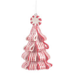 Thumbnail Clay Dough Peppermint Christmas Tree Ornament