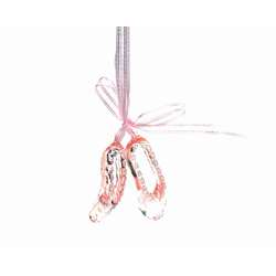 Item 818001 Pink Ballet Shoes With Ribbon & Bow Ornament