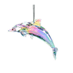 Item 818005 Clear/Iridescent Dolphin Ornament