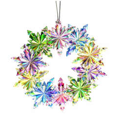 Item 818008 Multicolor Iridescent Snowflake Wreath
