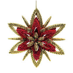 Item 818017 Red/Gold Glitter Star Ornament