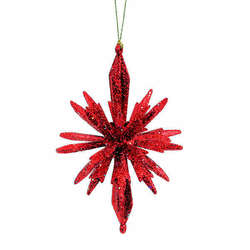Thumbnail Red Glitter Star Ornament