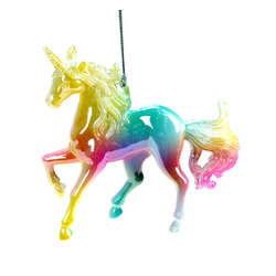 Item 818029 White/Rainbow Unicorn Ornament
