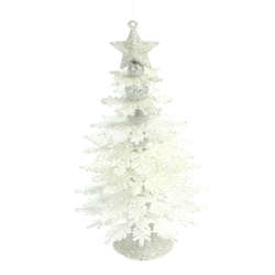 Item 820038 White Glittered Tree Ornament