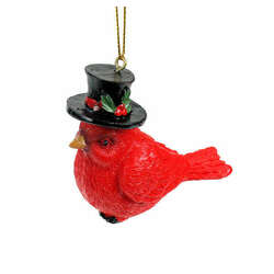 Thumbnail Cardinal With Top Hat Ornament