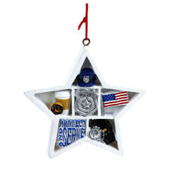 Item 825011 Police Star Shadow Box Ornament