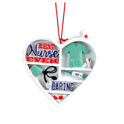 Item 825037 Nurse Heart Shadow Box Ornament