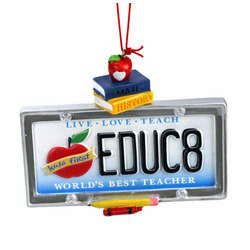 Item 825042 Teacher License Plate Ornament