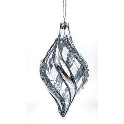 Thumbnail Glass Silver Drop Ornament