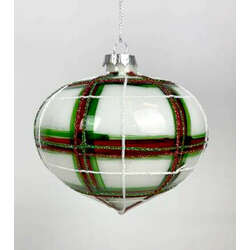 Item 836015 Glass Plaid Onion Ornament