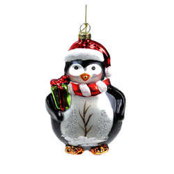 Item 844009 Penguin With Santa Hat/Gift Ornament