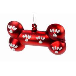 Item 844012 Red/White Dog Bone Ornament