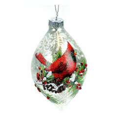 Item 844057 Cardinal With Pine Cone/Berries Finial Ornament