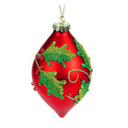 Item 844065 Red/Gold Holly Finial Ornament