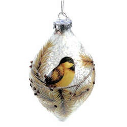 Item 844078 Chickadee With Pine Branches Finial Ornament