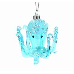 Item 844091 Glittered Blue Octopus Ornament