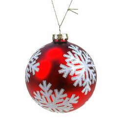 Thumbnail Glass Snowflake Ball Ornament