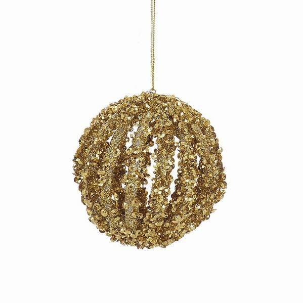 Item 100038 Gold Glitter Ball Ornament