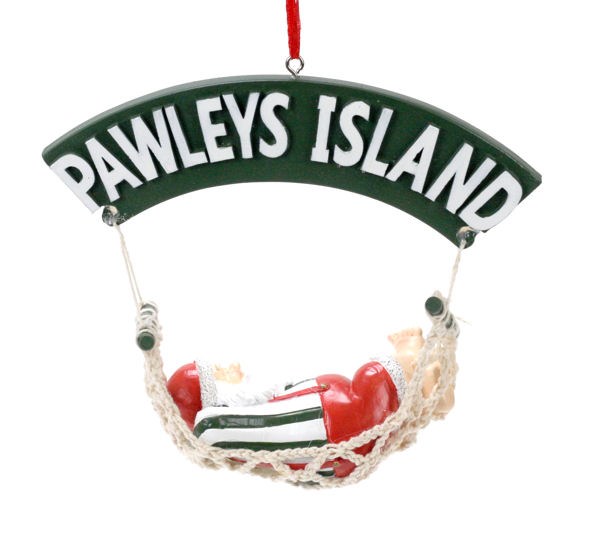 Item 100060 Santa In Hammock Ornament - Pawleys Island