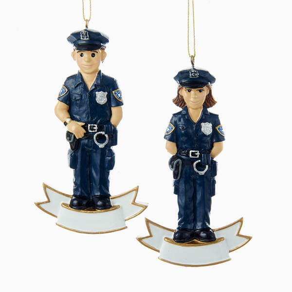 Item 100166 Personalizable Male/Female Police Officer Ornament