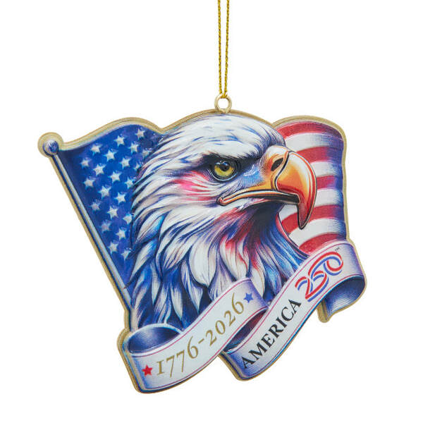 Item 100230 America 250th Eagle With Flag Ornament