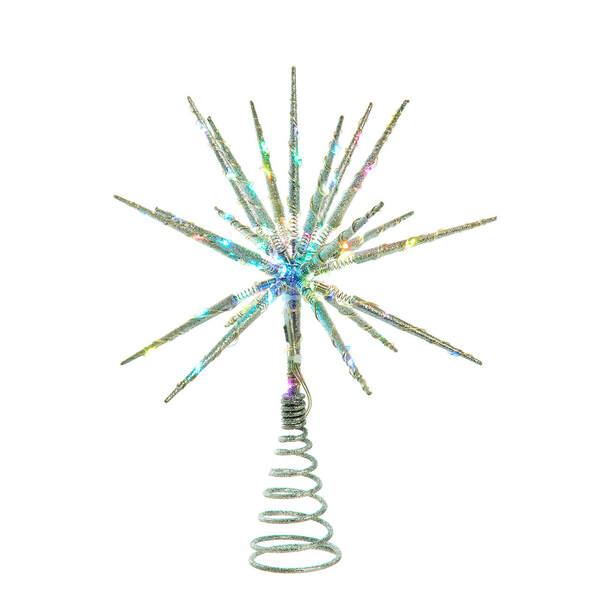 Item 100255 Silver Glitter Starburst Treetopper
