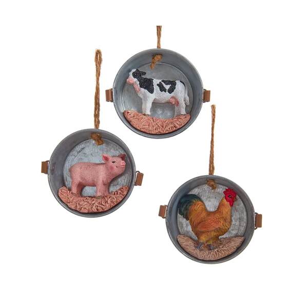 Item 100270 Pig/Cow/Rooster Tub Ornament