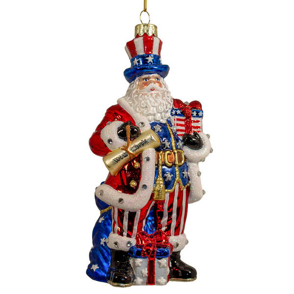 Item 100277 Bellissimo Patriotic Santa Ornament