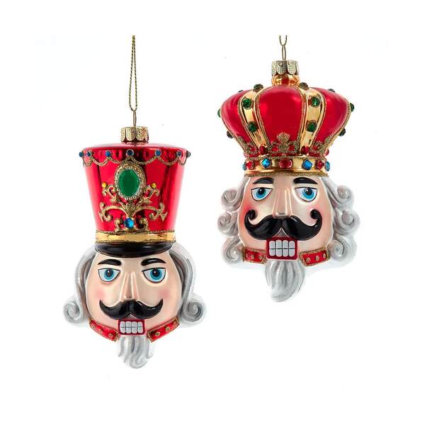 Item 100313 Glass Nutcracker King Head Ornament