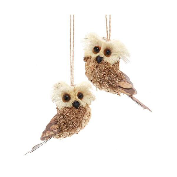 Item 100324 Natural Owl Ornament