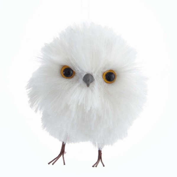 Item 100368 Round White Owl Ornament