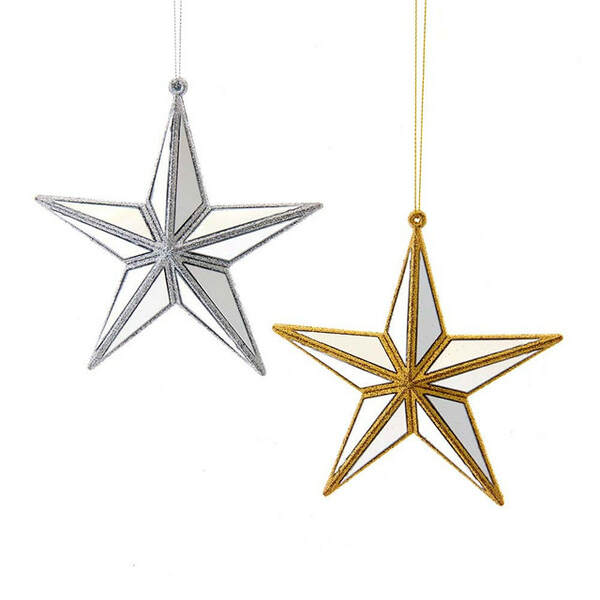Item 100438 Gold/Silver Mirror Star Ornament